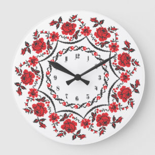 Roses ring Personalised Monogram Initial Large Clock