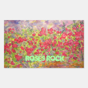 Roses Rock Rectangular Sticker