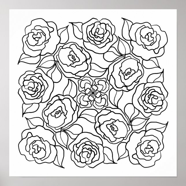 Roses Roses Roses You Colour Floral Poster (Front)