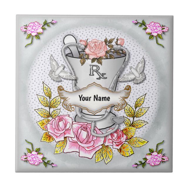 Roses RX Mortar Pestle Tile (Front)