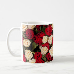 Roses, seamless, elegant background tile coffee mug