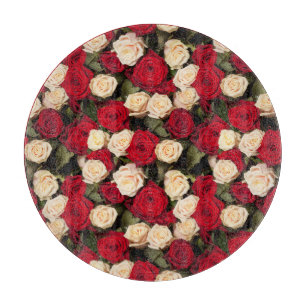 Roses, seamless, elegant background tile cutting board