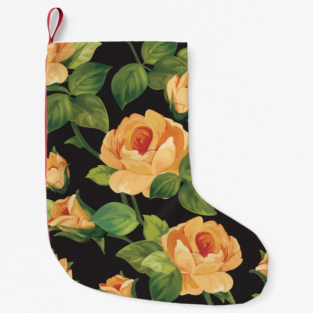 Roses, seamless floral pattern. small christmas stocking (Front)