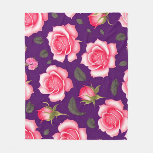 Roses Seamless Pattern Valentines Day Fleece Blank