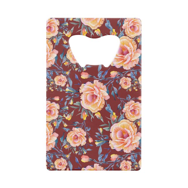 Roses, seamless, red background pattern (Front)