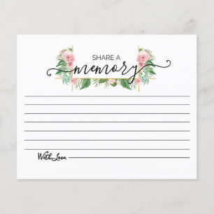 Roses Share a Memory Non-Editable Printable Card 