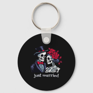 Roses Skeleton Bride And Groom Skeleton Halloween  Key Ring