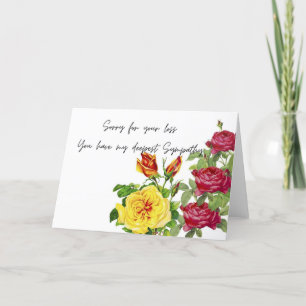 roses sorry for your loss, sympathy card