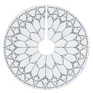 Roses Stained Glass Brushed Polyester Tree Skirt