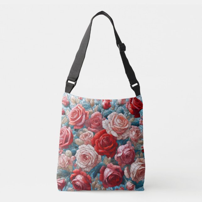 Roses Stained Glass Design Handbag (Front)