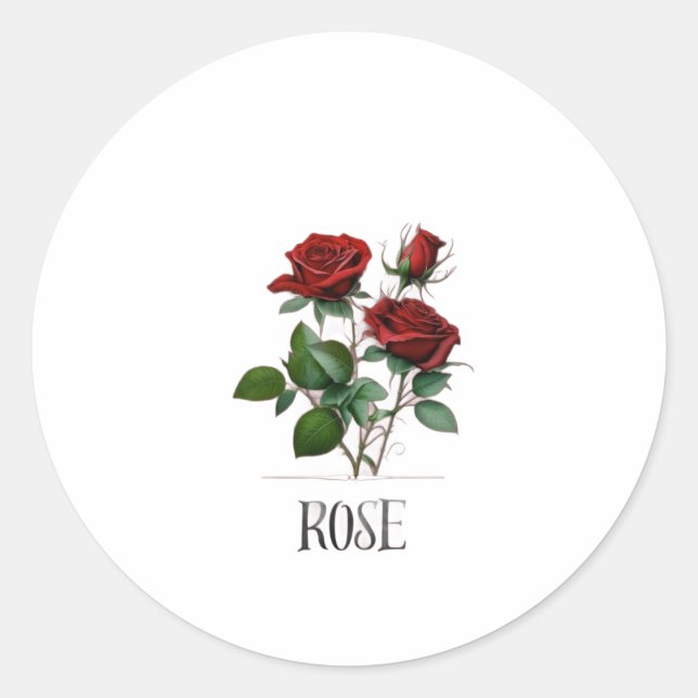 roses sticer classic round sticker (Front)