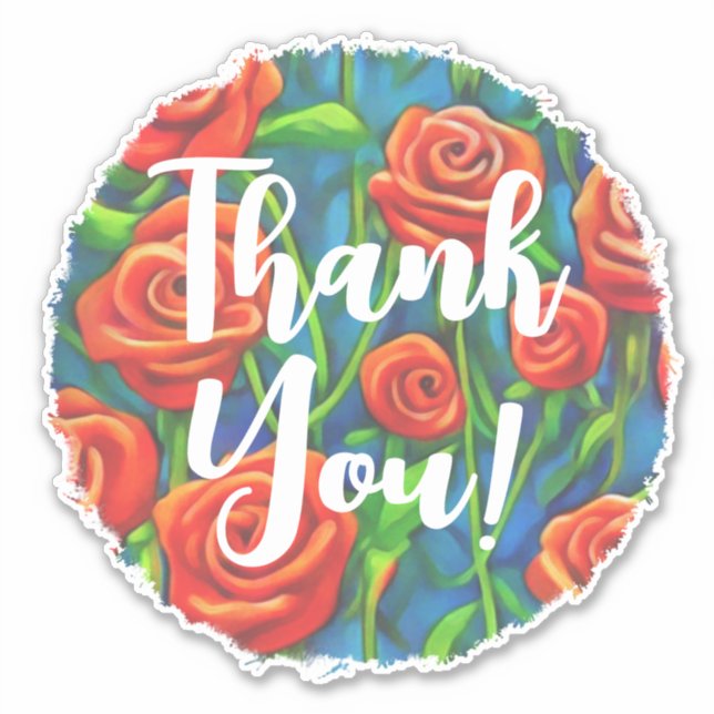 Roses Thank You Sticker (Front)