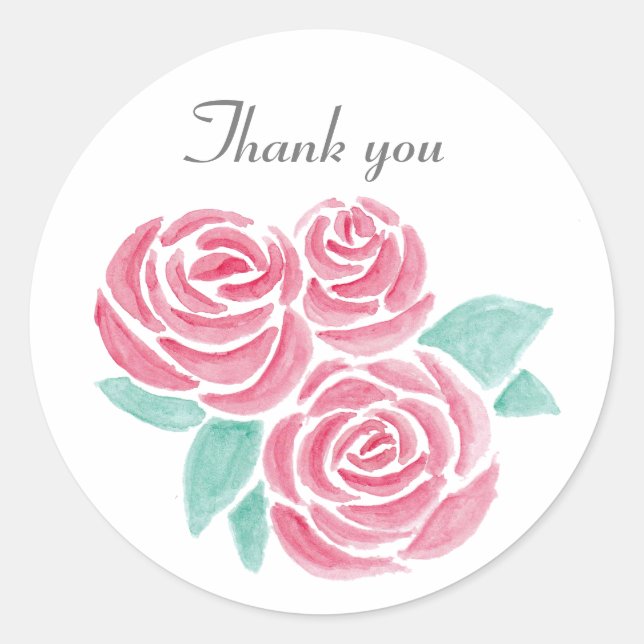 Roses Thank You Sticker Elegant Roses Thank you (Front)