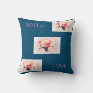 Roses throw pillow. cushion
