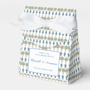 Roses Topiary Blue and White Ginger Jar Favour Box