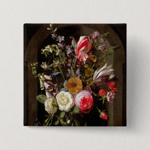 Roses, Tulips and other Flowers 15 Cm Square Badge