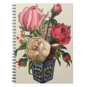 Roses Victorian flower floral rose bouquet Notebook