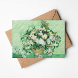 Roses | Vincent Van Gogh Card<br><div class="desc">Roses (1890) by Dutch post-impressionist artist Vincent Van Gogh. Original work is an oil on canvas painting depicting a still life of white roses against a light green background. 

Use the design tools to add custom text or personalise the image.</div>