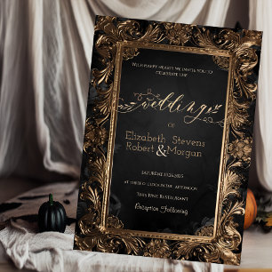 Roses Vintage Frame Gothic Wedding Invitation