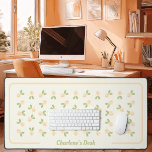 Roses Watercolor - Alicia's Peach-Orange Desk Mat