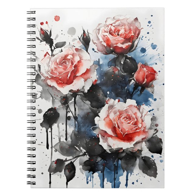 Roses - Watercolor flowers Notebook (Front)