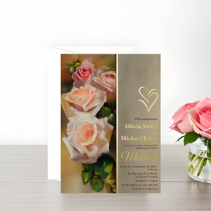 Roses Watercolor Romantic Fall Wedding Invitation