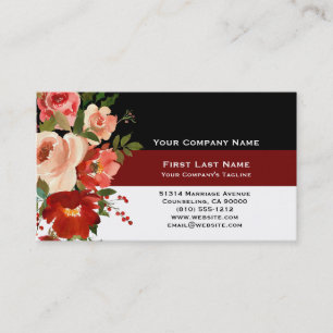 Roses Watercolor Trendy Stripes Modern Business C Card