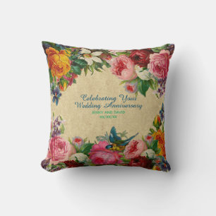 Roses Wedding Anniversary PHOTO Personalised Cushion