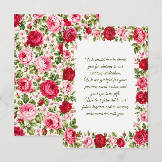 Roses Wedding Card (Front/Back)