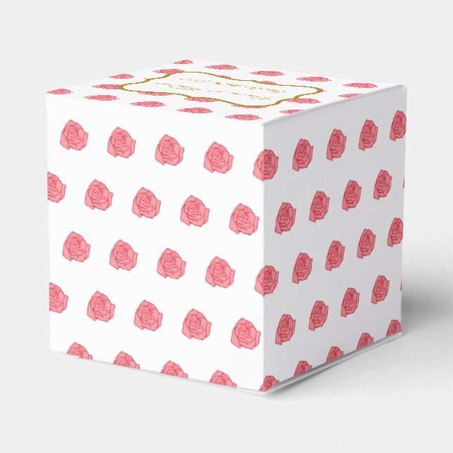 Roses Wedding Favour Box (Back Side)