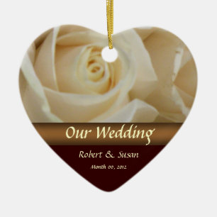 Roses Wedding Favour Keepsake Ceramic Tree Decoration