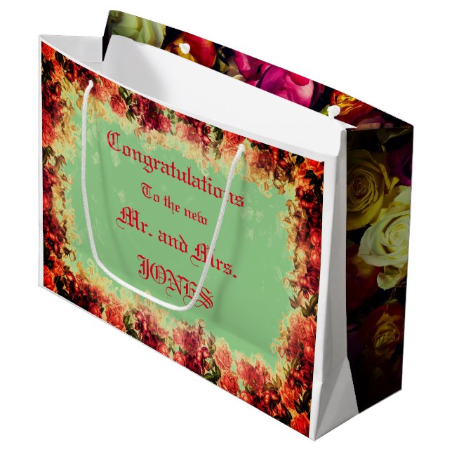 Roses - Wedding Gift Bag (Front Angled)