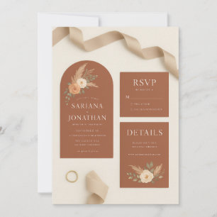 Roses Wedding Invitation Set Collection   Terracot