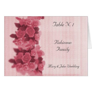 Roses Wedding Table Seating Menu