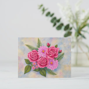 Roses with Dahlias Postcard