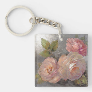 Roses with Grey Key Ring