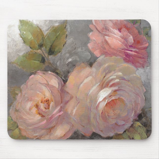 Roses with Grey Mouse Mat (Front)
