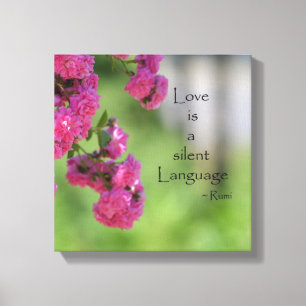 Roses with Love Quote (photography taken by me) Canvas Print