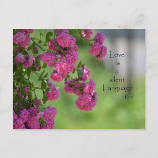 Roses with Love Quote Postcard