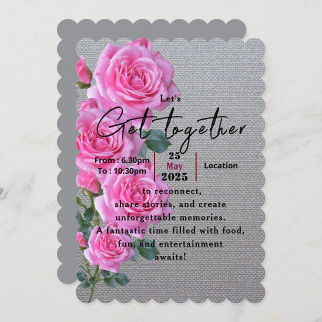 Roses with memories  invitation (Front/Back)