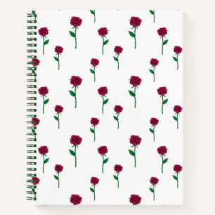 Roses with stem romantic Valentine's Day design Notebook