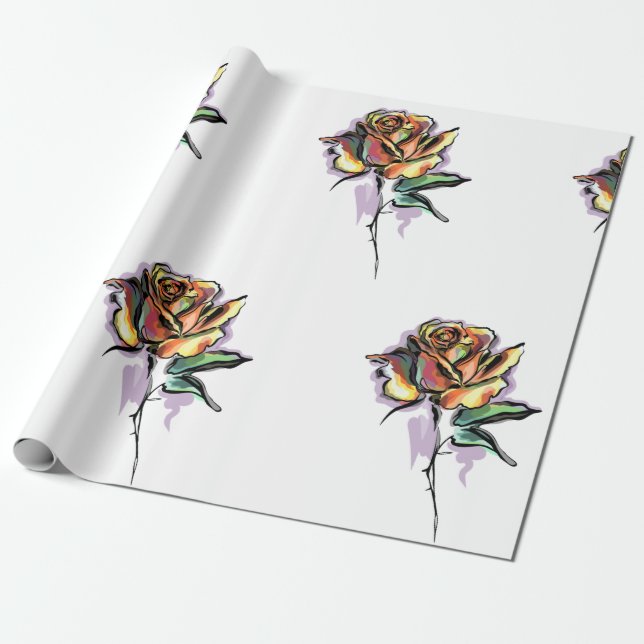 Roses Wrapping Paper (Unrolled)