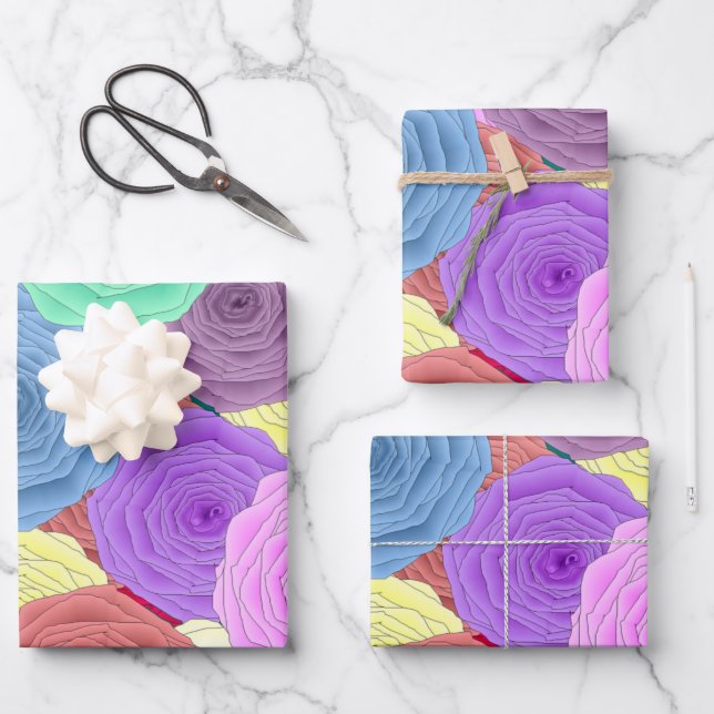 Roses Wrapping Paper Sheets (Front)