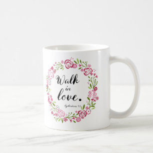 Roses Wreath Walk in Love Floral Coffee Mug