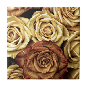 Roses yellow and red tile