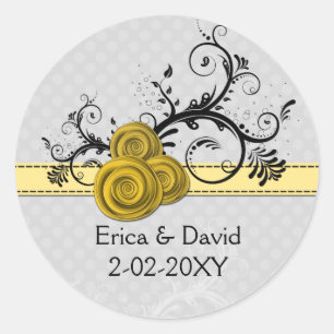roses yellow  envelope seals