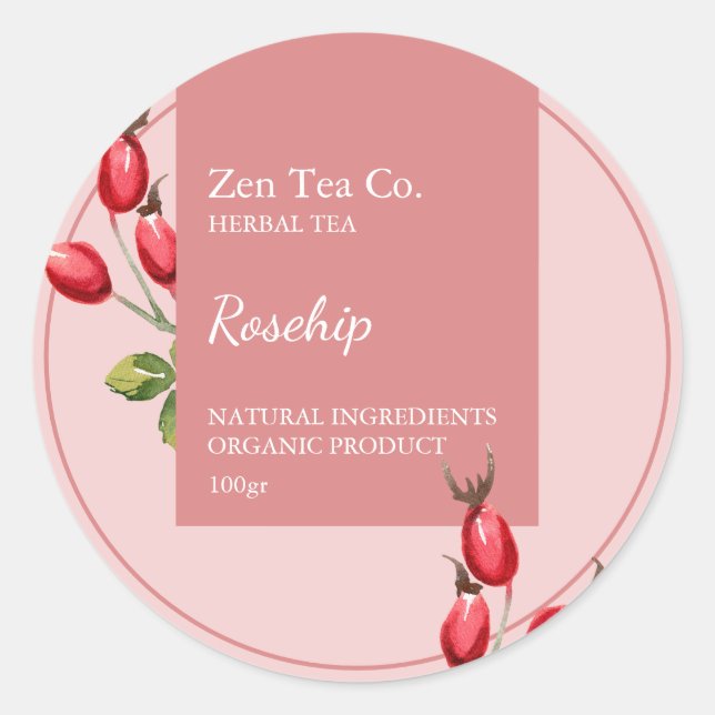 Roseship Herbal Tea Business Label (Front)