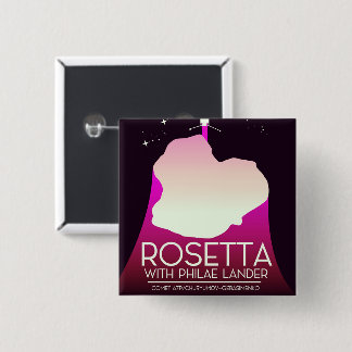 Rosetta & Philae Lander Space Art. 15 Cm Square Badge