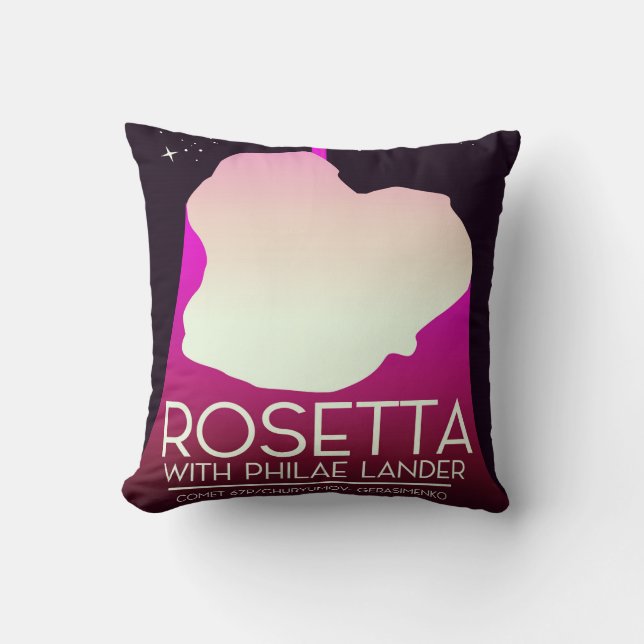 Rosetta & Philae Lander Space Art. Cushion (Front)