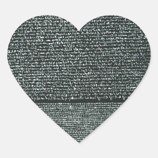 Rosetta Stone Ancient Egyptian hieroglyphs Heart Sticker (Front)